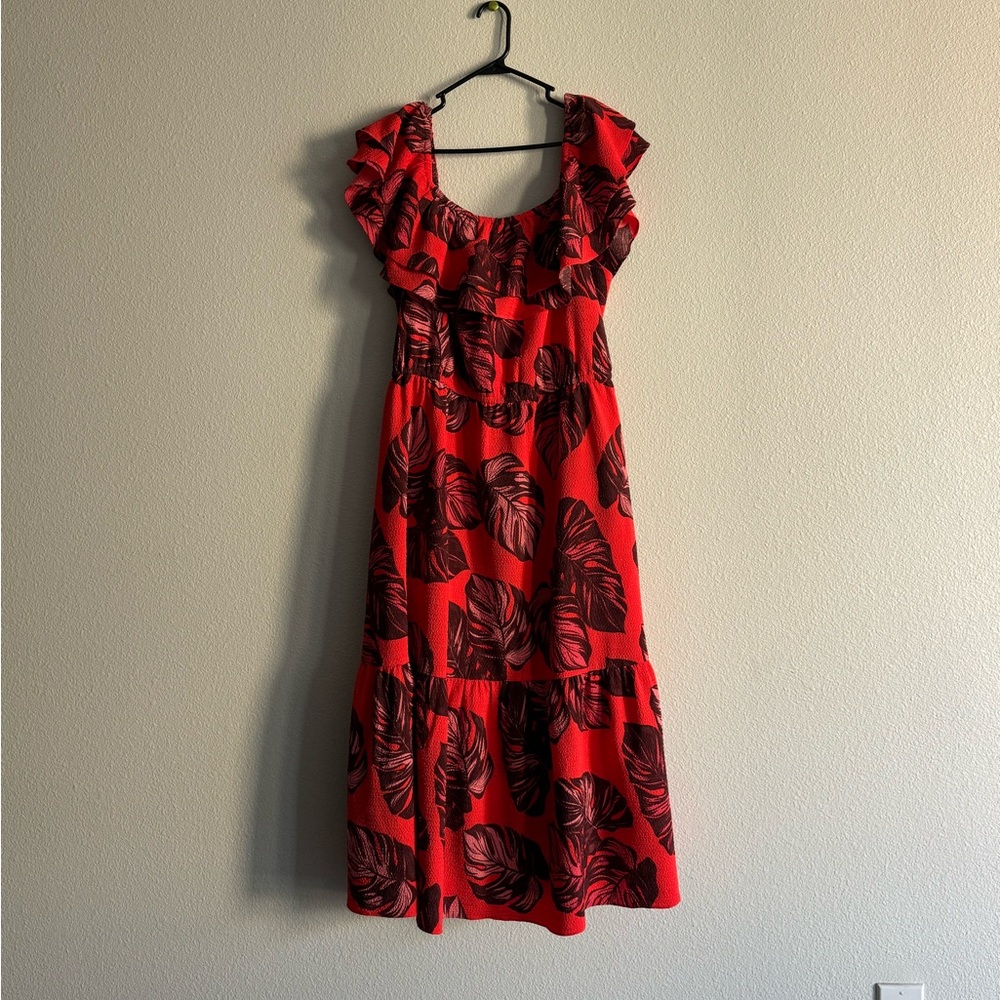 Gently used Sofia Jeans Red Ruffle Dress - M
